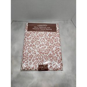 PEVA Fall Holiday  Thanksgiving Table Cloth Flannel Backing
